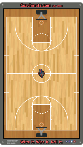 Rollable Basketball Coaching Dry Erase Whiteboard Coachmat