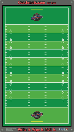Rollable Football Coaching Dry Erase Whiteboard Coachmat