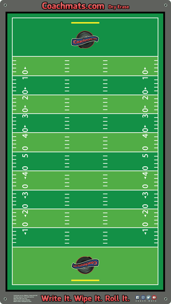 Rollable Football Coaching Dry Erase Whiteboard Coachmat